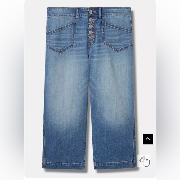 Torrid Crop Wide Leg Vintage Stretch Mid-rise Jean - Picture 4 of 13